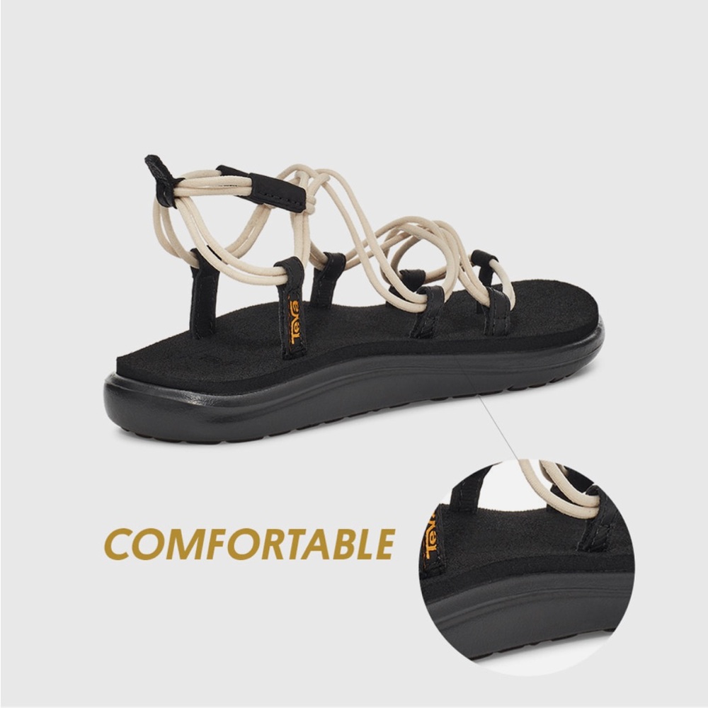 NWT! NEVER WORN! Teva Women's Voya Infinity Strappy Sandals - Black & White - Picture 4 of 9